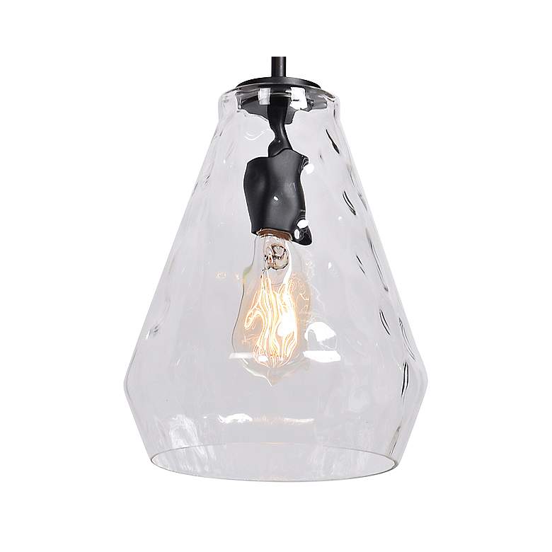 Image 3 Simplicite 9 inch Wide Black and Glass LED Mini Pendant more views