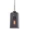 Simplicite Tall Cylinder Pendant - Black Chrome, Smoke Glass Diffuser