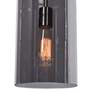 Simplicite Tall Cylinder Pendant - Black Chrome, Smoke Glass Diffuser