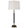 Simplicity Brass and Black Faux Leather Table Lamp