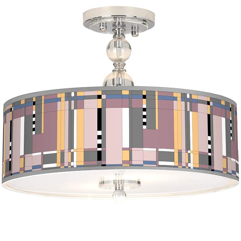 Image 1 Simplicity Giclee 16" Wide Semi-Flush Ceiling Light