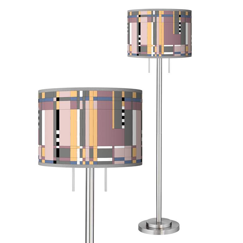 Image 1 Simplicity Giclee Brushed Nickel Garth Floor Lamp