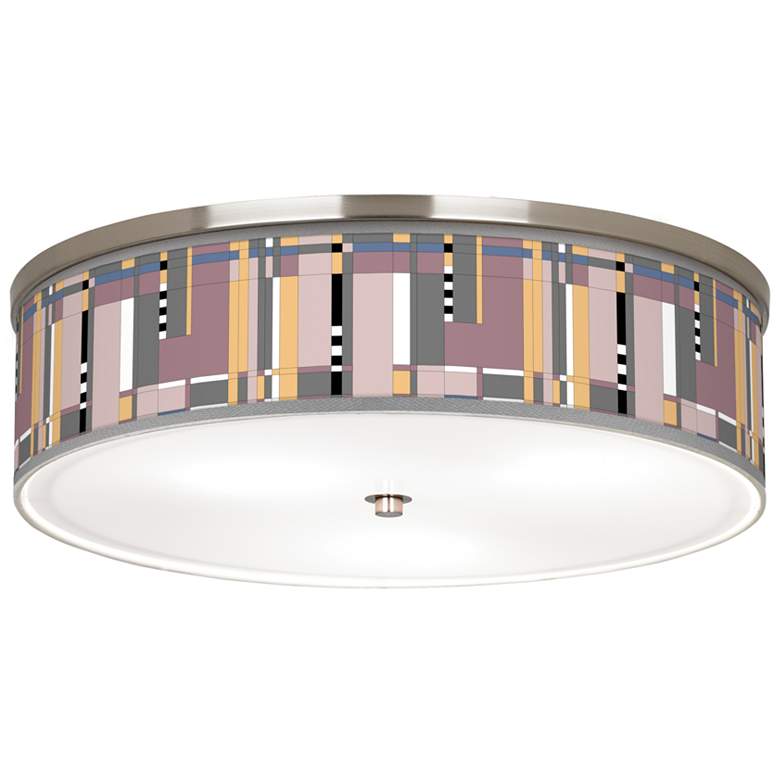Image 1 Simplicity Giclee Nickel 20 1/4" Wide Ceiling Light