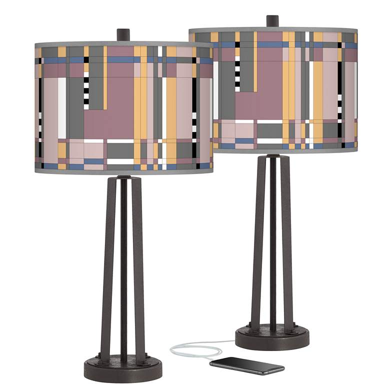 Image 1 Simplicity Susan Dark Bronze USB Table Lamps Set of 2