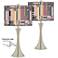 Simplicity Trish Brushed Nickel Touch Table Lamps Set of 2