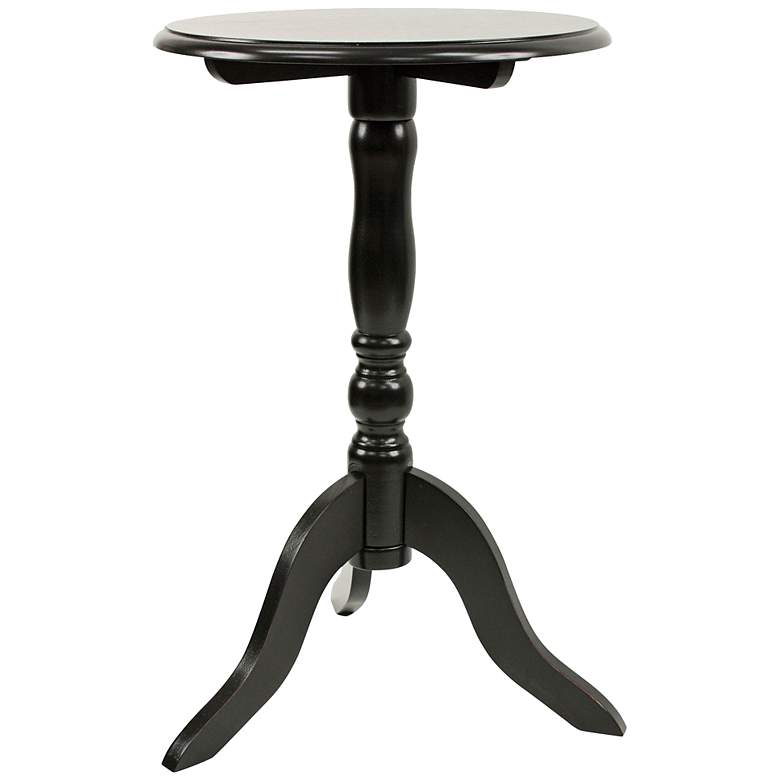 Image 1 Simplify 15" Wide Black Finish Traditional Pedestal Table