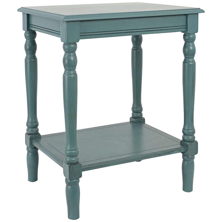 Image 1 Simplify 19 1/2 inch Wide Blue Finish Traditional End Table