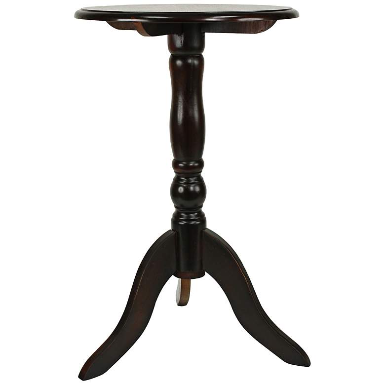 Image 1 Simplify Aged Cherry Pedestal Accent Table