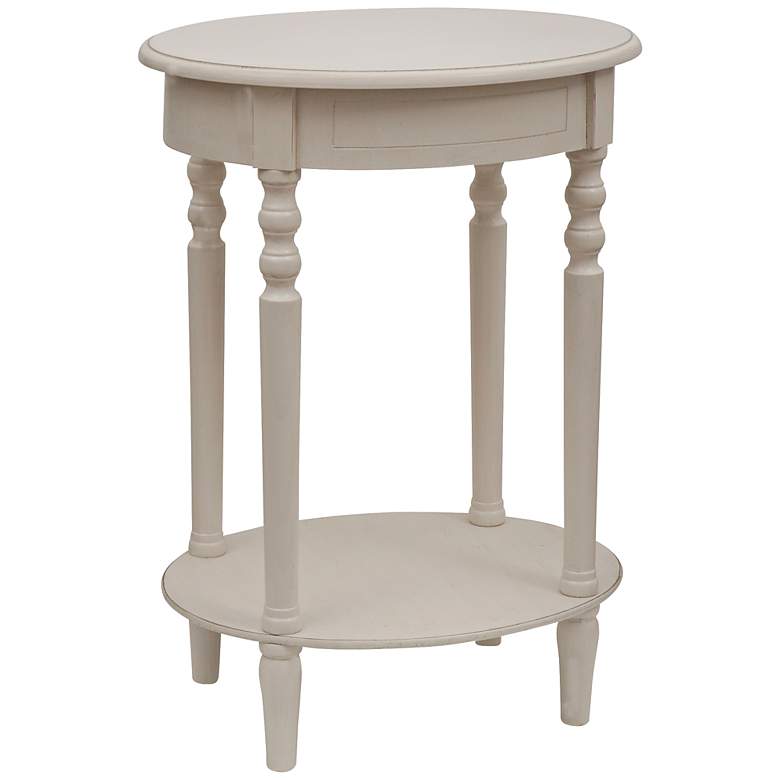 Image 1 Simplify Antique White Oval Accent Table
