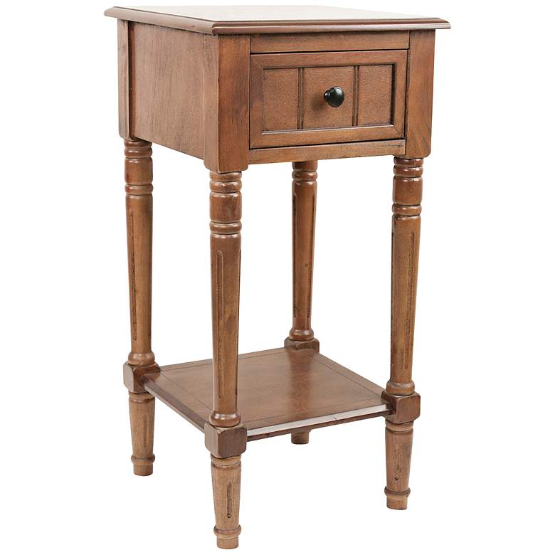 Image 1 Simplify Ash Brown 1-Drawer Square Accent Table