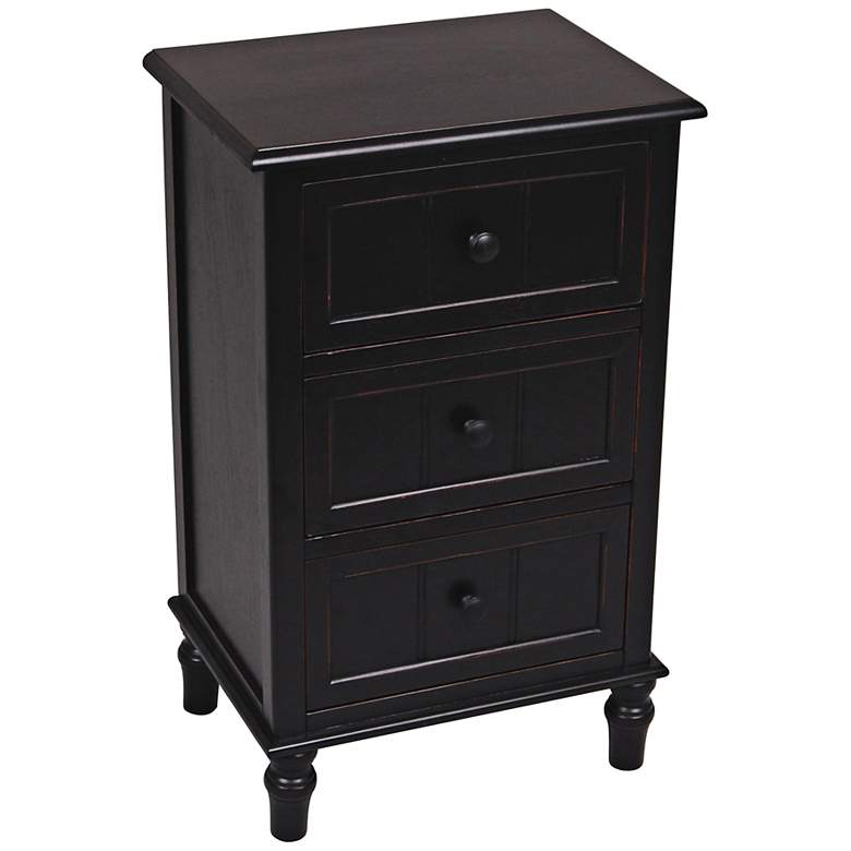 Image 1 Simplify Black 3-Drawer Accent Table