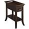 Simpson 13" Wide Chocolate Cherry Tray Edge Chairside Table