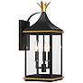 1_Simpson 19 3/4" High Matte Black 3-Light Outdoor Wall Light