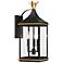 Simpson 19 3/4" High Matte Black 3-Light Outdoor Wall Light