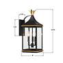 Simpson 19 3/4" High Matte Black 3-Light Outdoor Wall Light