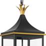 Thumbnail4 of Simpson 3 Light Matte Black + Textured Gold Outdoor Pendant more views