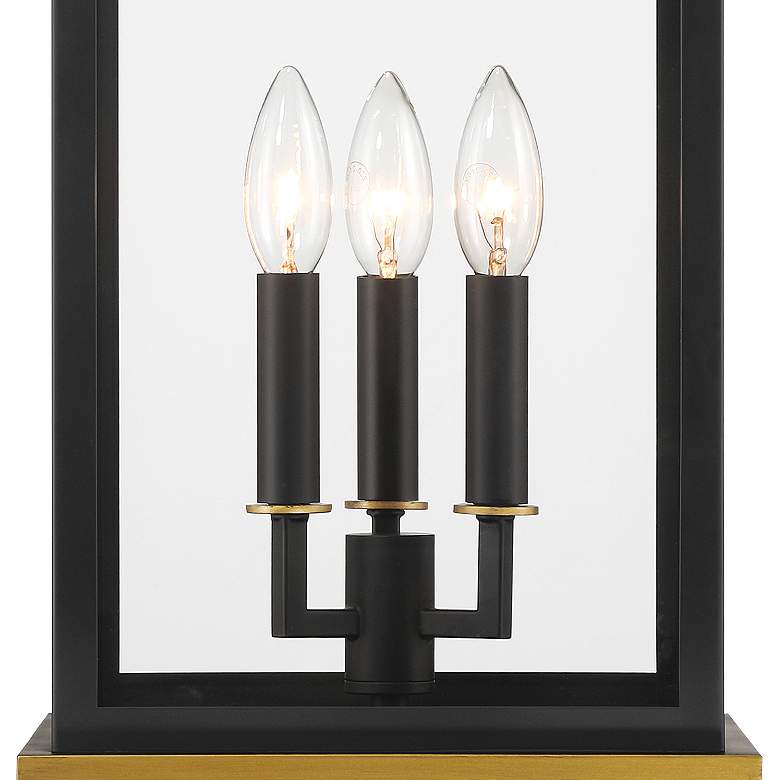 Image 5 Simpson 3 Light Matte Black + Textured Gold Outdoor Post more views