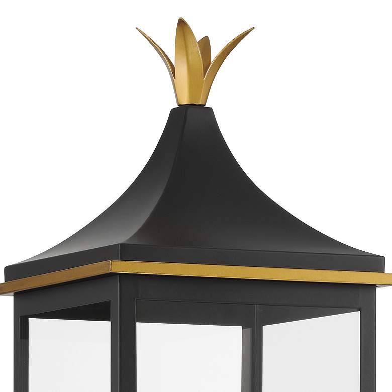 Image 6 Simpson 3 Light Matte Black + Textured Gold Outdoor Post more views
