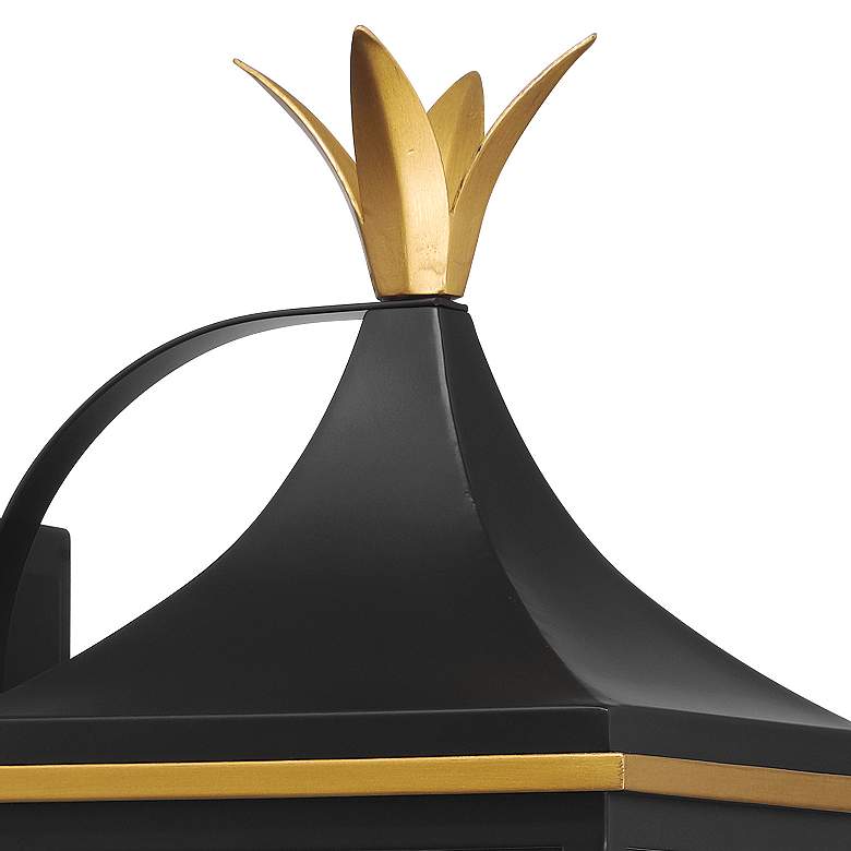 Image 6 Simpson 3 Light Matte Black + Textured Gold Outdoor Sconce more views
