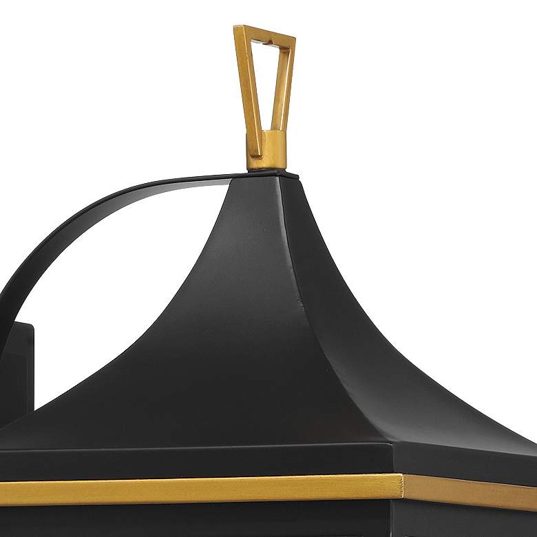 Image 7 Simpson 3 Light Matte Black + Textured Gold Outdoor Sconce more views