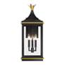 4_Simpson 3 Light Matte Black + Textured Gold Outdoor Sconce more views