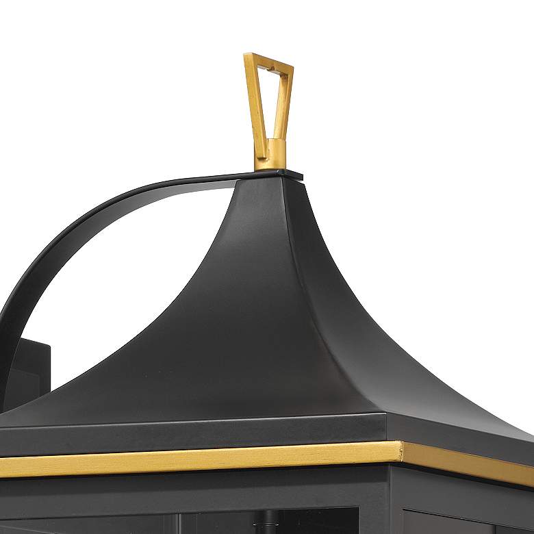Image 7 Simpson 3 Light Matte Black + Textured Gold Outdoor Sconce more views