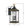 Simpson 3 Light Matte Black + Textured Gold Outdoor Sconce