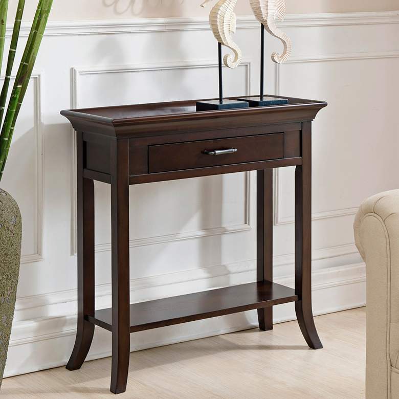 Image 1 Simpson 30" Wide Chocolate Cherry Tray Edge Hall Stand
