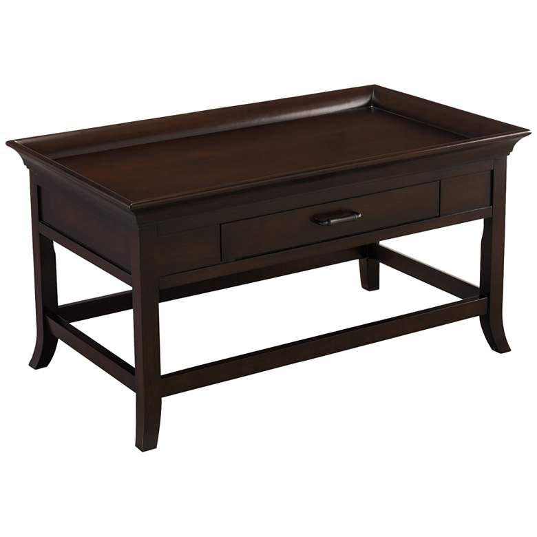 Image 1 Simpson 38" Chocolate Cherry 1-Drawer Tray Edge Coffee Table