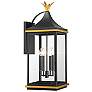 1_Simpson 4 Light Matte Black + Textured Gold Outdoor Sconce