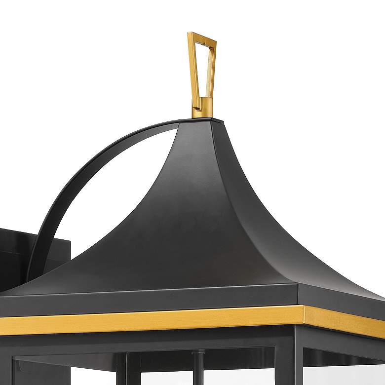 Image 7 Simpson 4 Light Matte Black + Textured Gold Outdoor Sconce more views