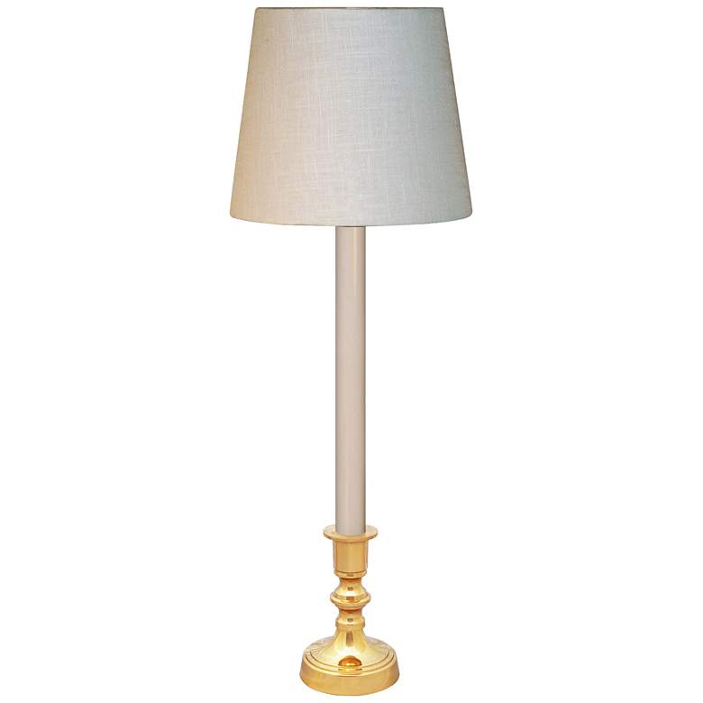 Image 1 Simsbury 19 1/2" Candlestick-Style Polished Brass Accent Table Lamp