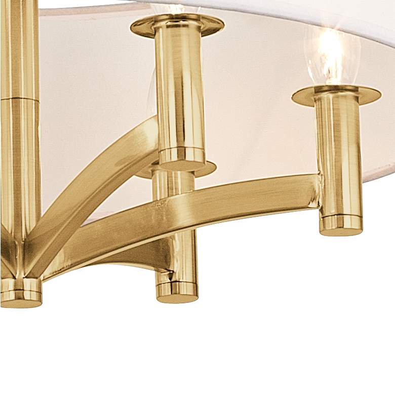 Image 2 Simulated Leatherette Ava 6-Light Gold Pendant Chandelier more views