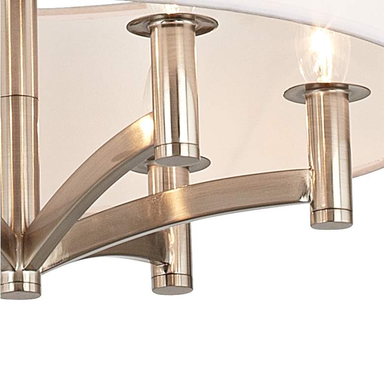 Image 2 Simulated Leatherette Ava 6-Light Nickel Pendant Chandelier more views