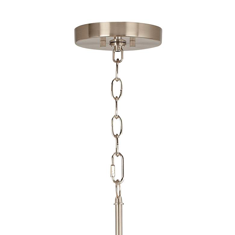 Image 3 Simulated Leatherette Ava 6-Light Nickel Pendant Chandelier more views