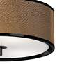 Simulated Leatherette Black 14" Wide Ceiling Light