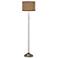 Simulated Leatherette Brushed Nickel Pull Chain Floor Lamp