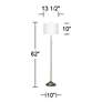 Simulated Leatherette Brushed Nickel Pull Chain Floor Lamp