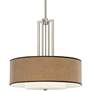 Simulated Leatherette Carey 24" Nickel 4-Light Chandelier