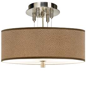 Image1 of Simulated Leatherette Giclee 14" Wide Ceiling Light