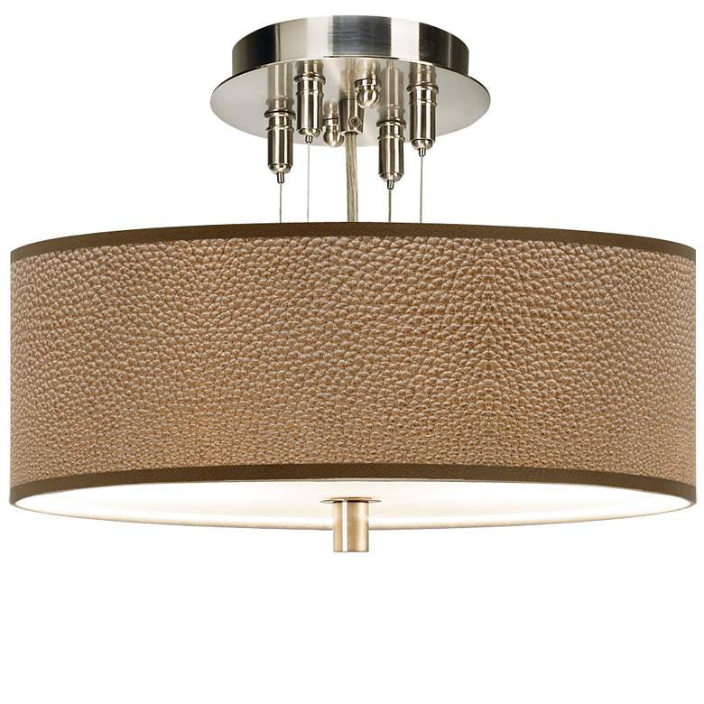 Image 1 Simulated Leatherette Giclee 14" Wide Ceiling Light