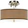 Simulated Leatherette Giclee 14" Wide Ceiling Light