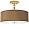 Simulated Leatherette Giclee 16"W Gold Semi-Flush Ceiling Light