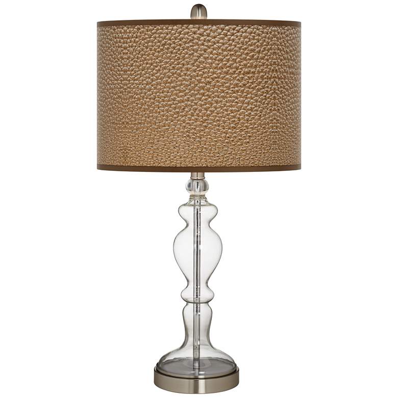 Image 1 Simulated Leatherette Giclee Apothecary Clear Glass Table Lamp