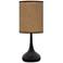 Simulated Leatherette Giclee Black Droplet Table Lamp