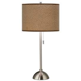 Image1 of Simulated Leatherette Giclee Brushed Nickel Table Lamp