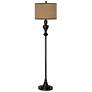 Simulated Leatherette Giclee Glow Black Bronze Floor Lamp