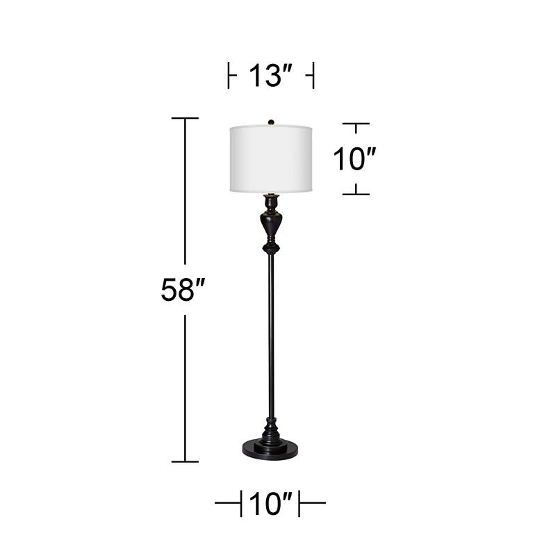 Image 5 Simulated Leatherette Giclee Glow Black Bronze Floor Lamp more views