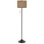 Simulated Leatherette Giclee Glow Bronze Club Floor Lamp