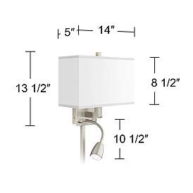 Image4 of Simulated Leatherette Giclee LED Reading Light Plug-In Sconce more views